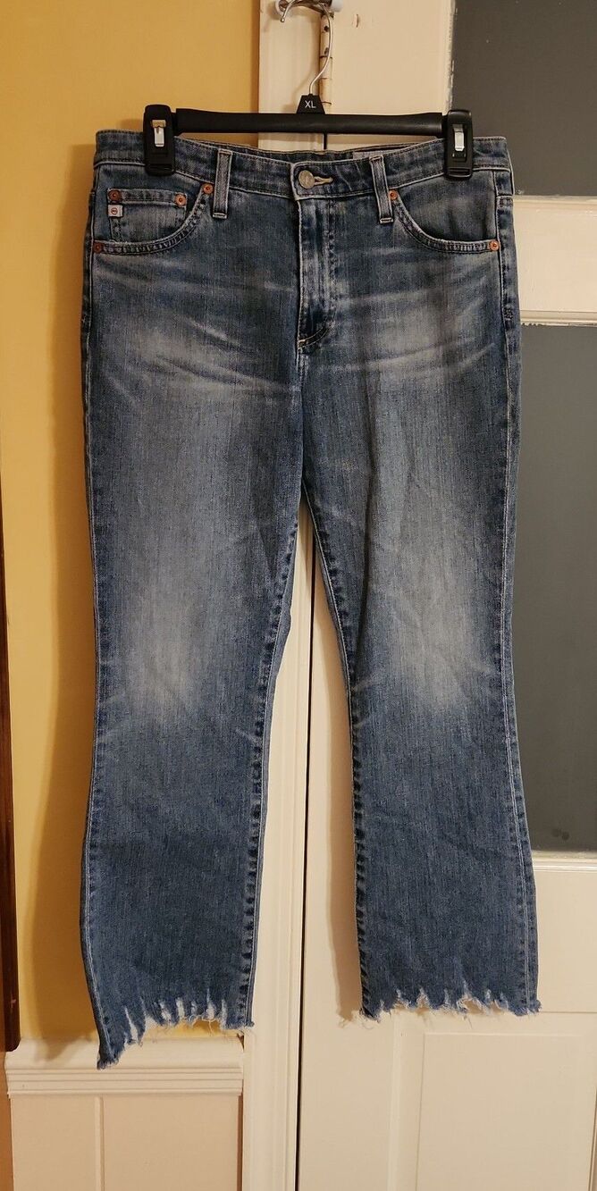 Adriano Goldschmied The Jodi Crop Jeans w/ Raw Hem Light Wash Size 28R 6R